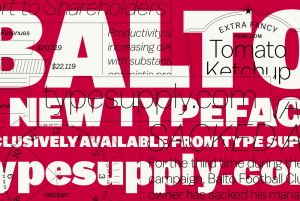 Balto字体，lsu平面设计校友作品:白色字体，红色背景